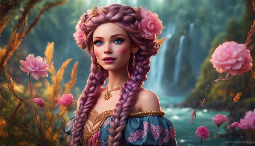 Enchanting braids: Fishtail and Dutch braid patterns for a whimsical touch of fairy-tale magic.