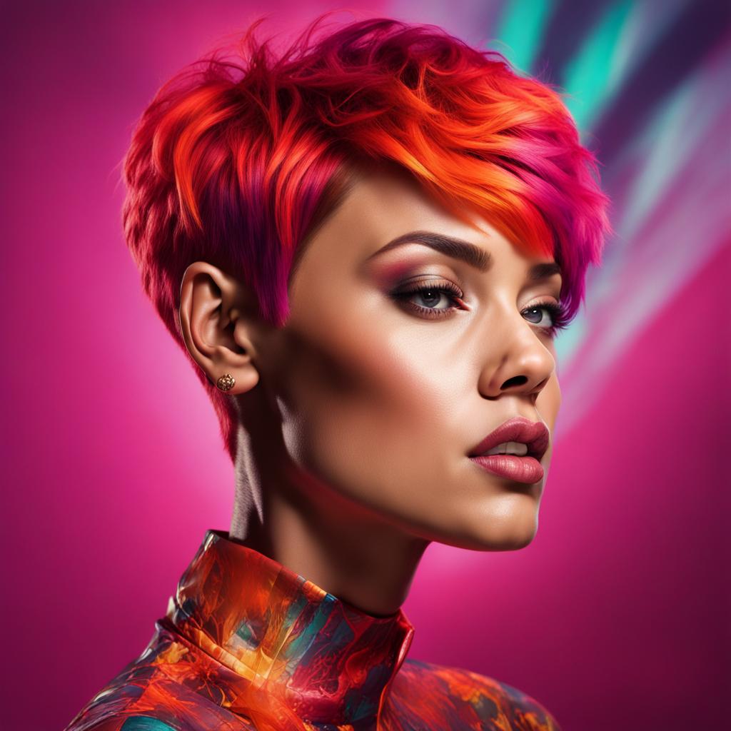 colored short hairstyle
