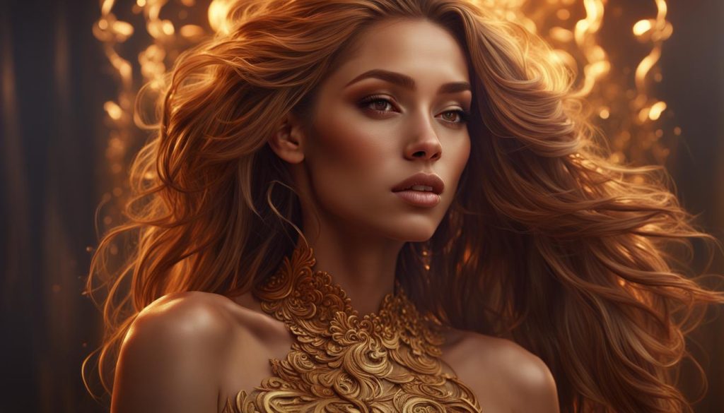 Golden bronze hair: Warm radiance, sunlit glow, captivating aesthetic.