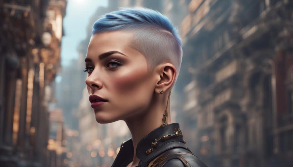 Unapologetically bold buzzcut, 2024's edgy celebration of confidence.