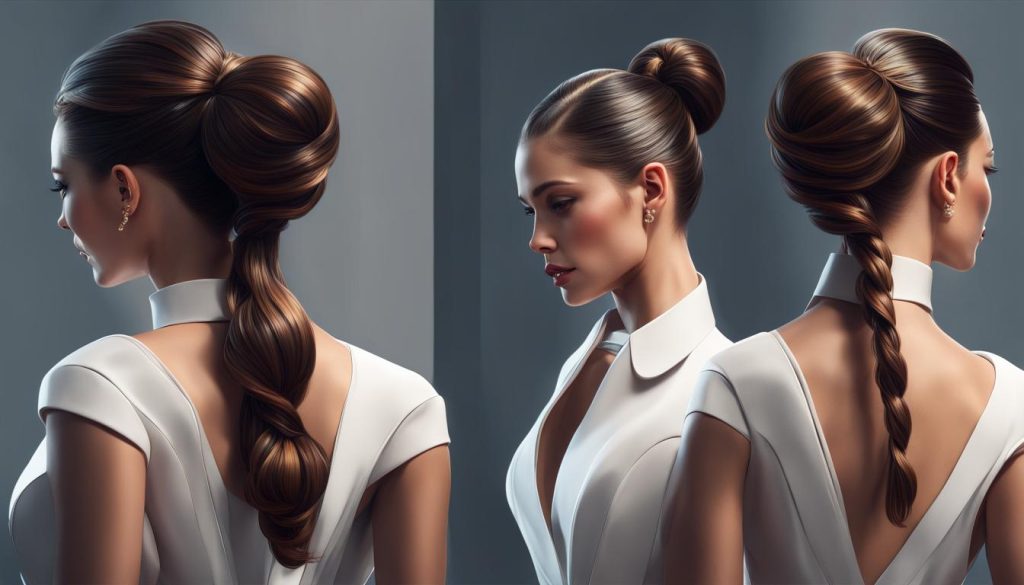 Sleek wet hair in polished ponytail, ideal for casual or formal elegance. #HairStyle