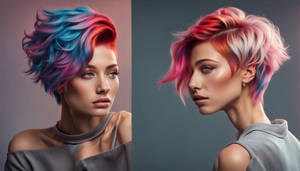 Vibrant short hairstyles in 2024 – experiment with bold colors and contrasts.
